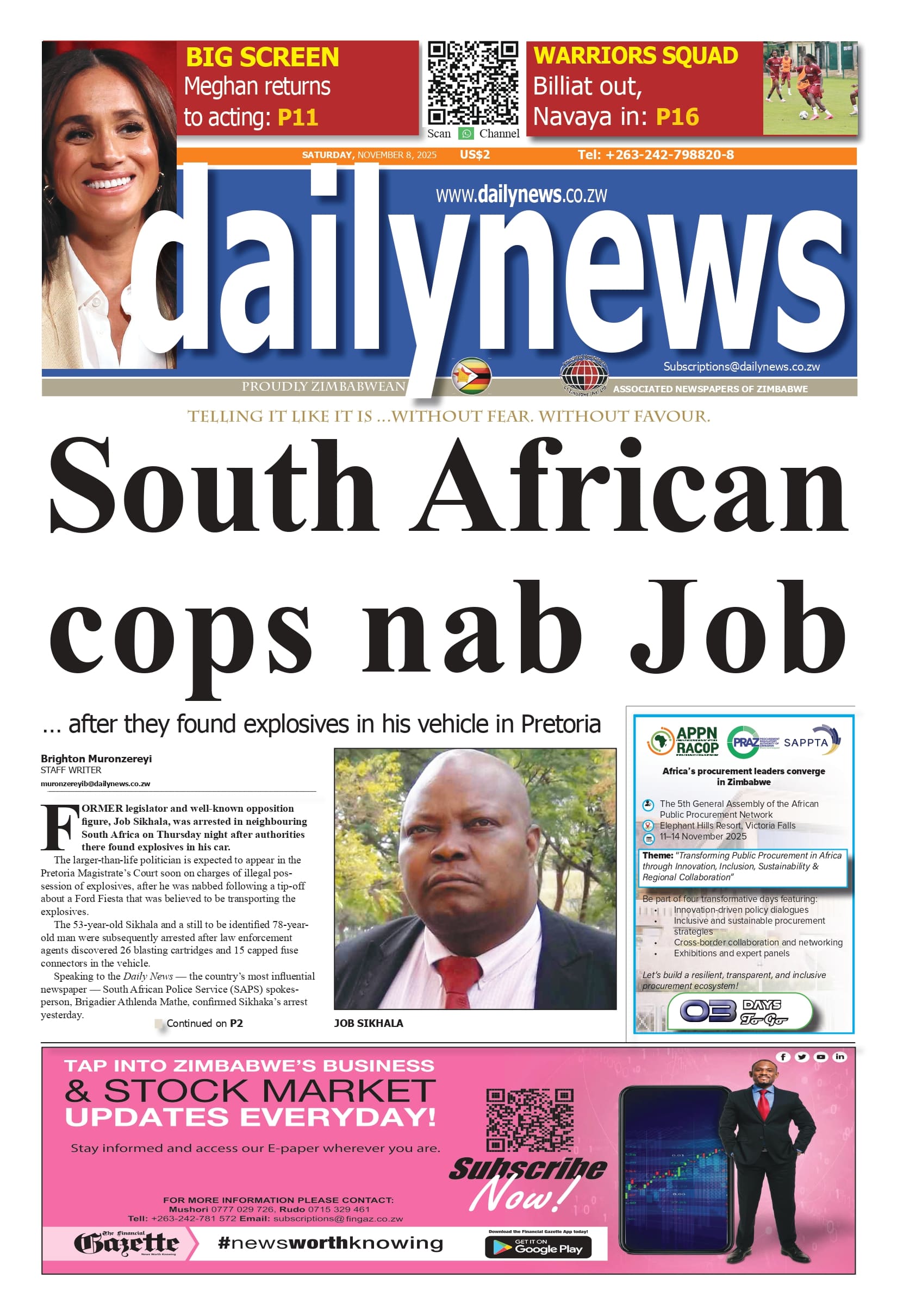 Saturday 8 November 2025